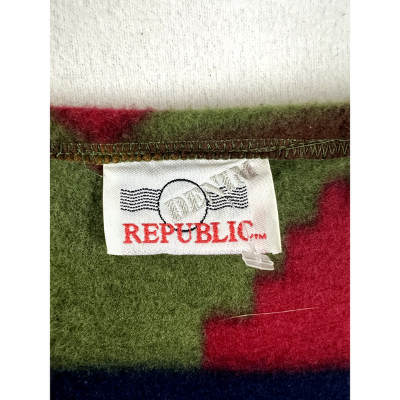 Vintage Aztec Fleece Vest Southwest Boho Western Geometric Button‎ Up Pockets - Picture 8 of 10